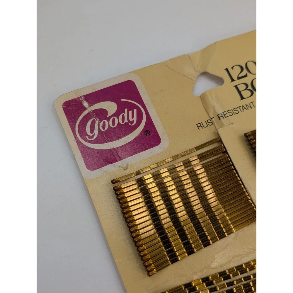VTG 1982🚨Goody Bobby Pins 120* Rust Resistant Double Coated Gold/Brass #839 USA